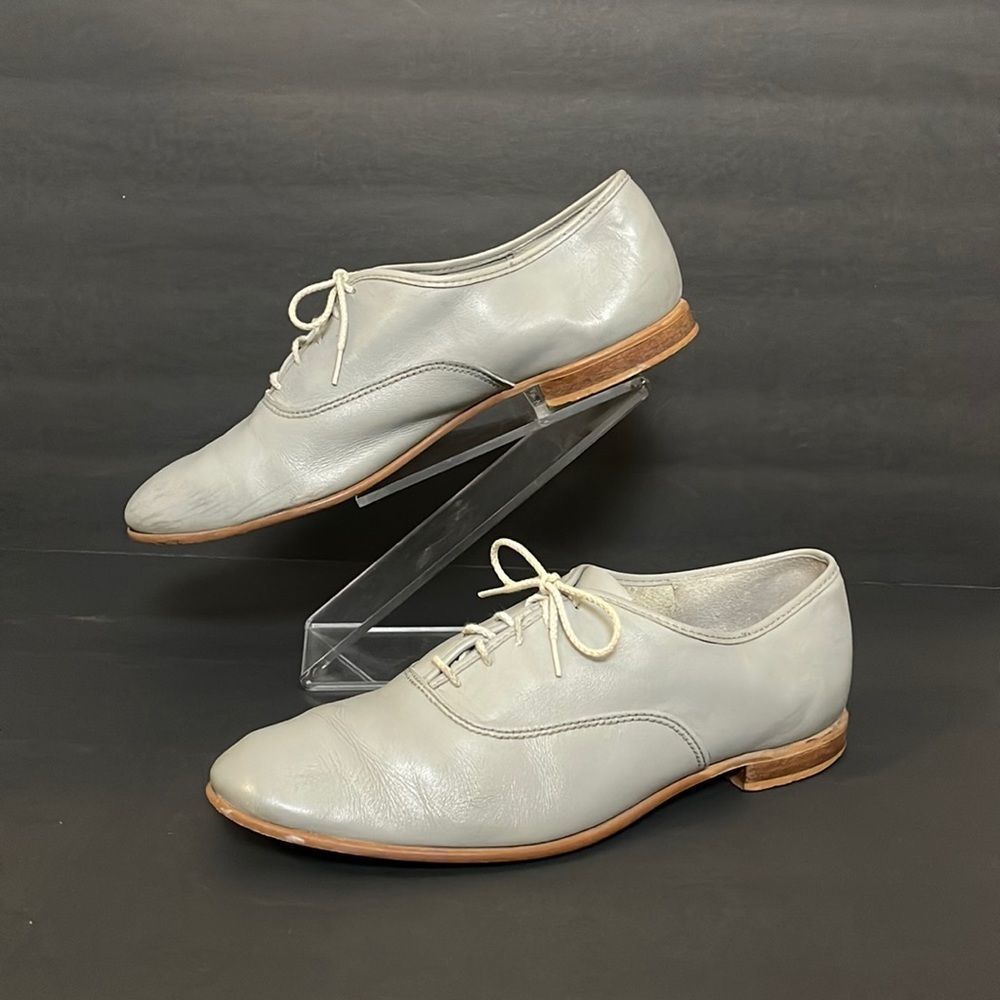 Thom McAn Light Gray Leather Oxford Shoes